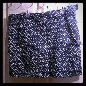Karen Scott mini skirt,  navy w anchors sz 16w